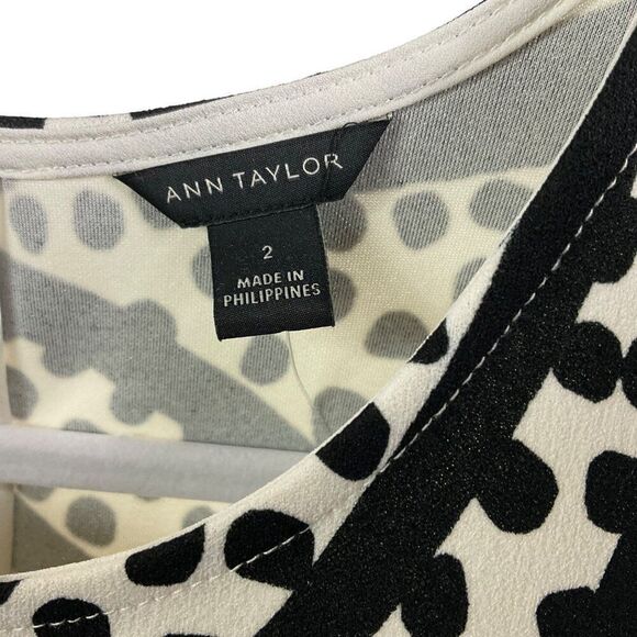 Ann Taylor Cheetah Leaf Shift Dress Size 2 Polyester/Spandex NWOT, Black/white - Picture 5 of 8
